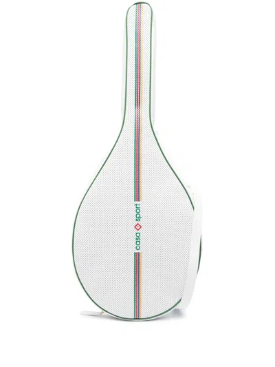 Casablanca Mad Leather Tennis Racket Bag In White