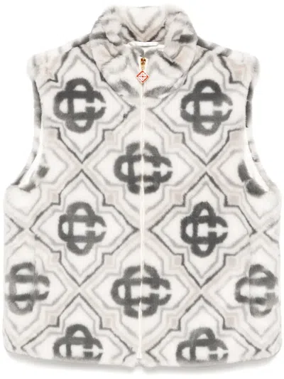Casablanca Zip Fastening Gilet In Grey