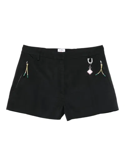 Casablanca Zip-pocket Charm Shorts In Black
