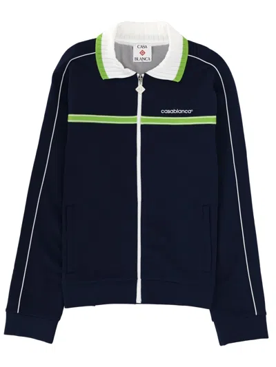 Casablanca Zip Sweatshirt. In Blue