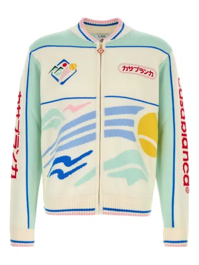 CASABLANCA ZIP-UP CARDIGAN