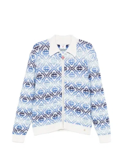 Casablanca Zip-up Cardigan In White