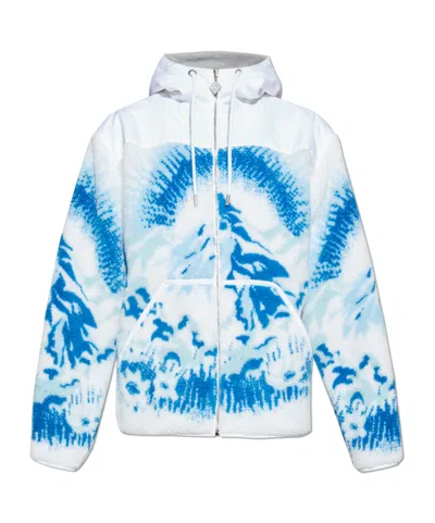 Casablanca Zip-up Hooded Casual Jacket In White