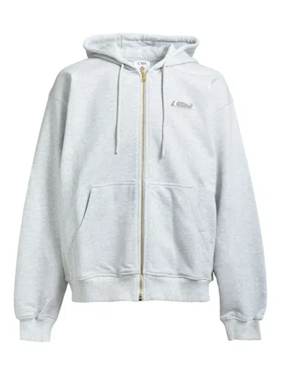 Casablanca Zip-up Hooded Jacket In White