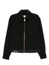 Casablanca Cropped Wool Jacket With Classic Collar In Black