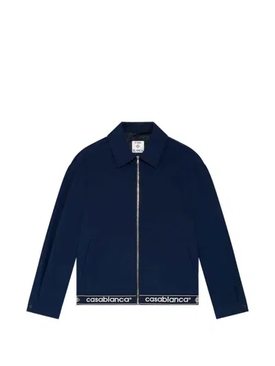 Casablanca Sports Tailored Jacket In Navy