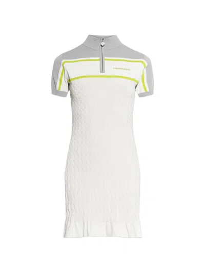 Casablanca Zip-up Mini Dress In White