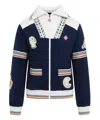 Casablanca Zip-up Sweatshirt In Blue