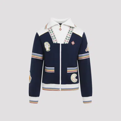 Casablanca Zip-up Sweatshirt In Blue
