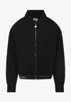 Casablanca Cropped Wool Jacket With Classic Collar In Black