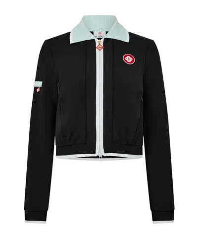 Casablanca Zipper Long-sleeve Casual Jacket In Black