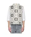 Casablanca Gray Monogram Faux-fur Vest In White