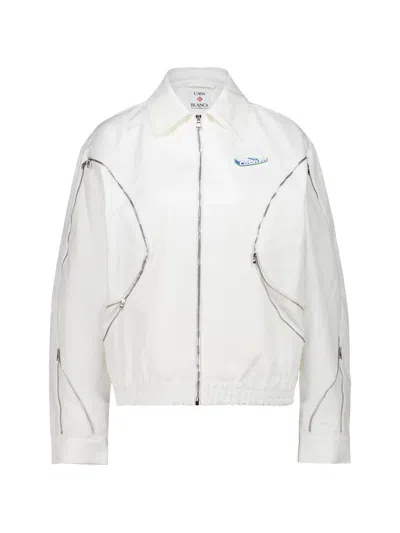 Casablanca Zip-up Cotton Jacket In White