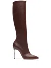 Casadei Blade To The Knee Boots - Woman High Boots Sella 39.5 In Brown