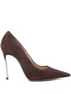 Casadei Blade Pumps In Viola Suede In Brown