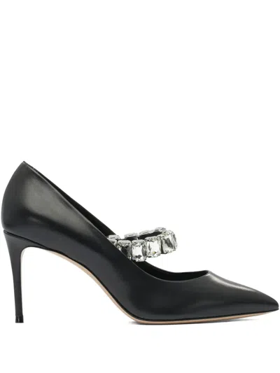 CASADEI 100MM CRYSTAL-EMBELLISHED POINTED-TOE PUMPS
