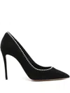 Casadei 100mm Crystal-embellished Pumps In Black