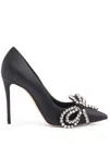 Casadei Judith Julia Satin Pumps - Woman Pumps And Slingback Black 37 In Black