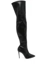 Casadei Suede Blade Over-the-knee Boots 100 In Black