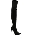 Casadei Blade High Heels Boots In Black Suede In Black