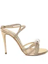 Casadei 100mm Julia Labuan Sandals In Gold