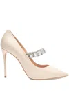 Casadei 100mm Julia Minorca Crystal-embellished Pointed-toe Pumps In White