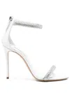 Casadei Julia Stratosphere Sandals In White Leather