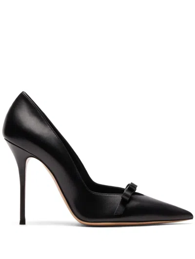 Casadei 100mm Juliet Scarlet Pumps In Black