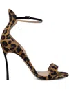 Casadei 100mm Leather Heeled Sandals In Animal Print