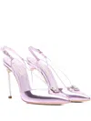 Casadei 100mm Metallic Pointed-toe Heeled Pumps In Purple