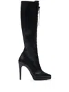 Casadei Michelle Laced Platform High Boots - Woman Platforms Black 39 In Black