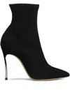Casadei 100mm Pointed Boots In Black