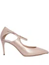 Casadei 100mm Samurai Julia Cut-out Ankle-strap Pumps In Neutral