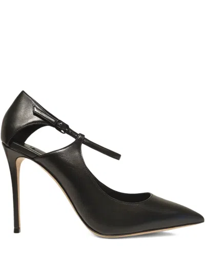 Casadei 100mm Samurai Julia T-strap Stiletto Pumps In Black
