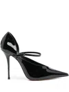 Casadei Scarlet Jolly Patent Leather Pointed Toe Pumps In Black