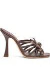 Casadei 100mm Strapped Heeled Mules In Brown