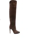 Casadei 100mm Suede Stiletto Knee-high Boots In Brown