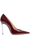 Casadei Superblade Burgundy Shiny Leather Pumps In Red