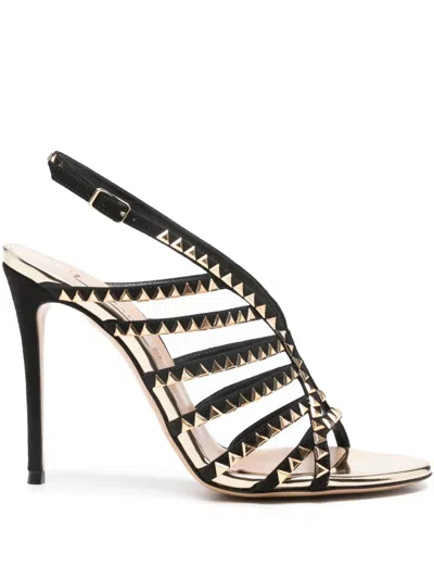 Casadei 10mm Divine Studded Heeled Sandals In Black
