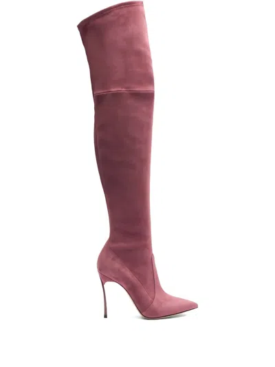 CASADEI 10MM OVER-THE-KNEE SUEDE BOOTS