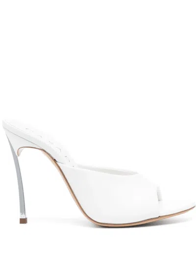 Casadei Blade Minorca 110mm Mules In White