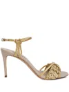 Casadei 'giulia Marbella' Gold Colored Sandals With Buckle Closure And High Stiletto Heel In Gold