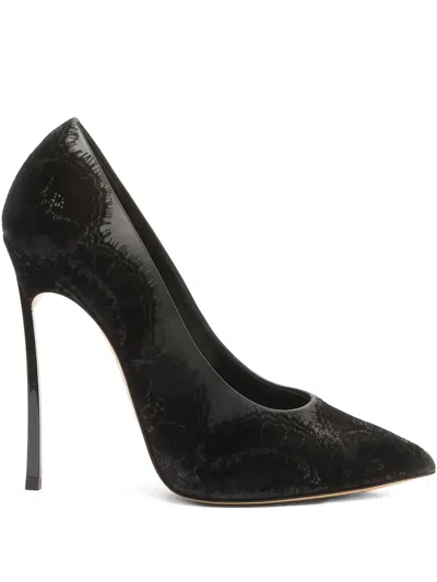 Casadei 120mm Blade Lingerie Heeled Pumps In Black