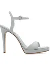 Casadei 130mm Michelle Sandals In Silver