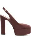 Casadei 130mm Patty Platform Slingback Pumps In Brown