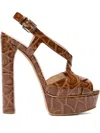 Casadei 140mm Flora Jurassic Sandals In Brown