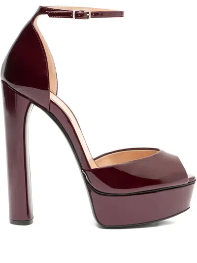 Casadei 140mm Flora Platform Sandals In Red