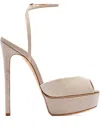Casadei 140mm Glittered Platform Sandals In Neutral