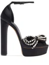 Casadei Julia Satin Platform 140 In Black