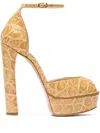 Casadei 140mm Platform Heeled Sandals In Neutral